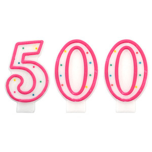 도트 숫자초 500일-핑크